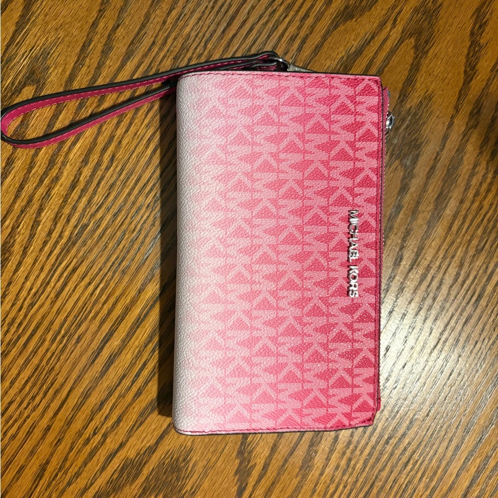 Michael Kors Gradient Pink and Cream Wristlet